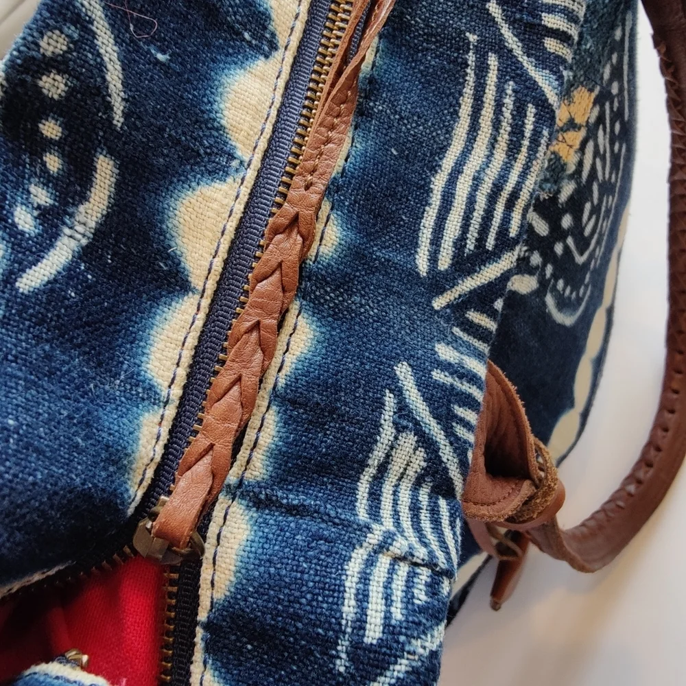 WILL INDIGO DENIM TOTE COGNAC